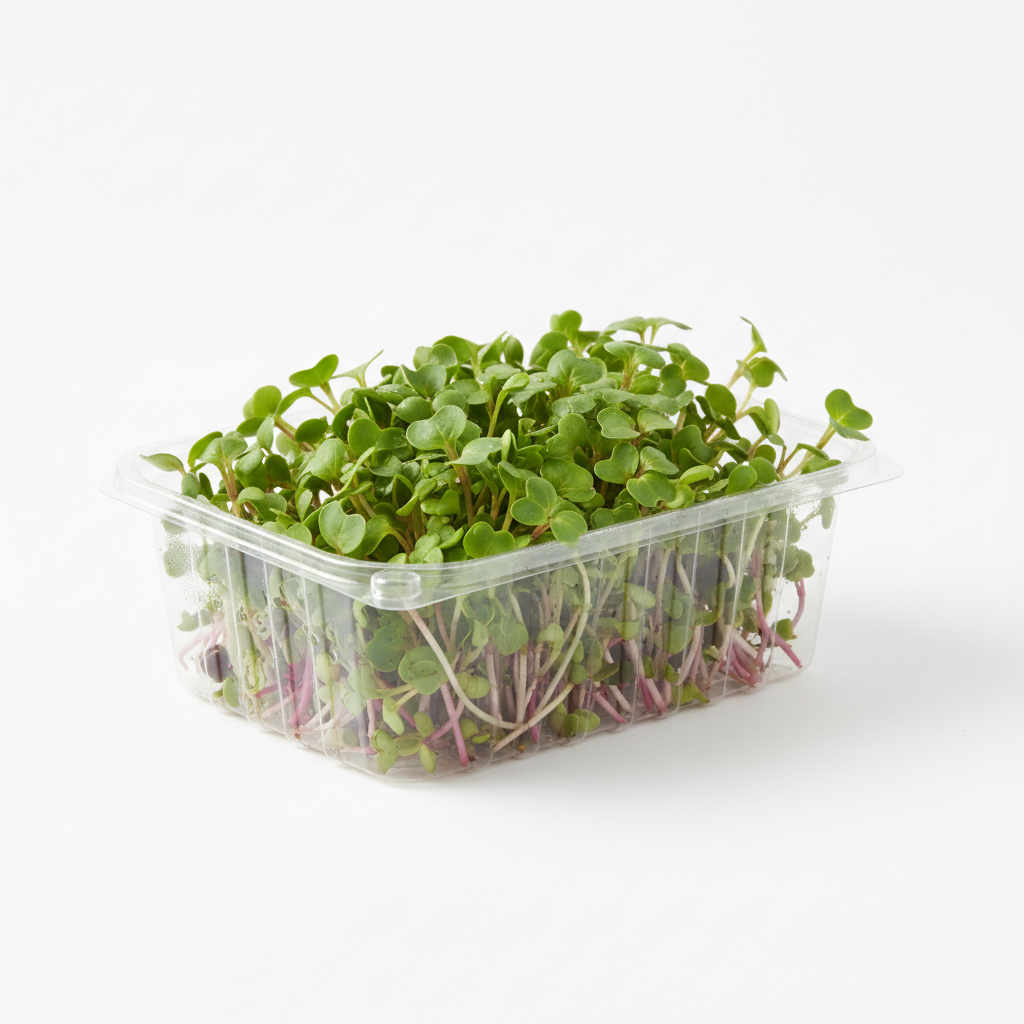 Fresh Radish Microgreens in a 13oz clamshell