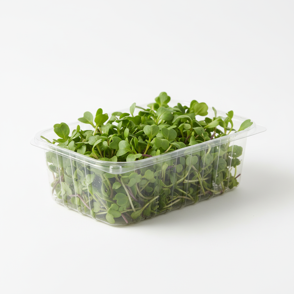 Fresh Arugula Microgreens in a 13oz clamshell