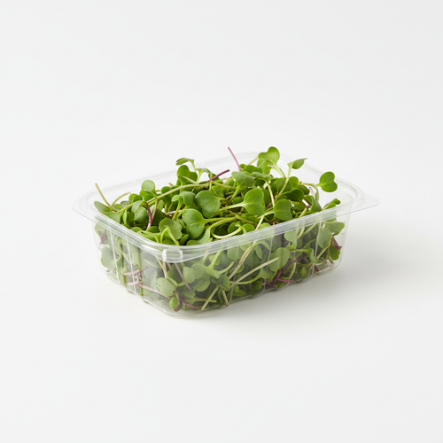 Fresh Broccoli and Radish Spring Mix Microgreens in a 13oz clamshell